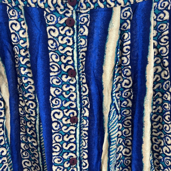 Vintage Kathie Lee rayon skirt plus size knee length blue beach coastal 26w - Picture 3 of 5